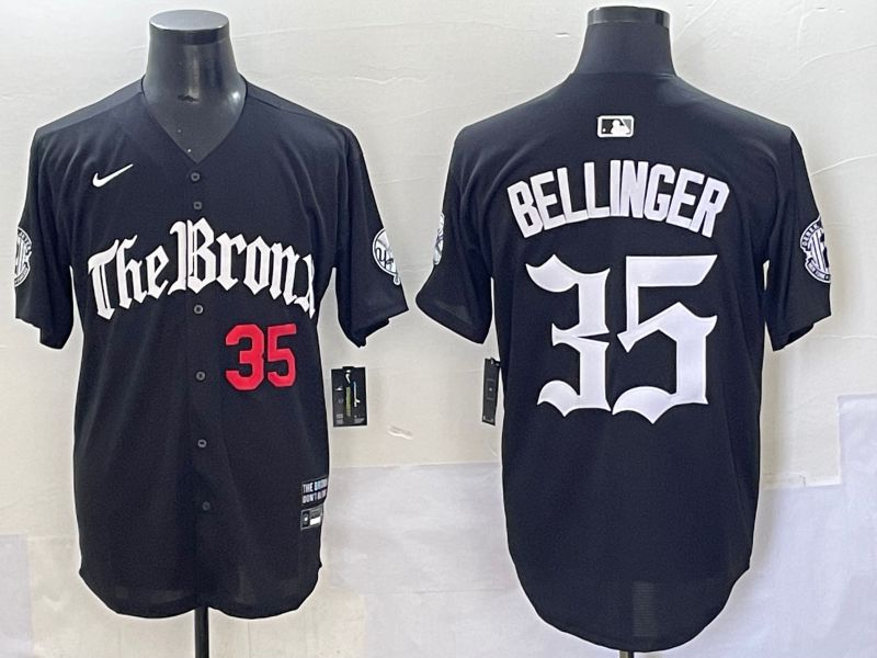 Men 2025 New York Yankees 35 Bellinger Black Five generations Joint Name Nike MLB Jersey style 4